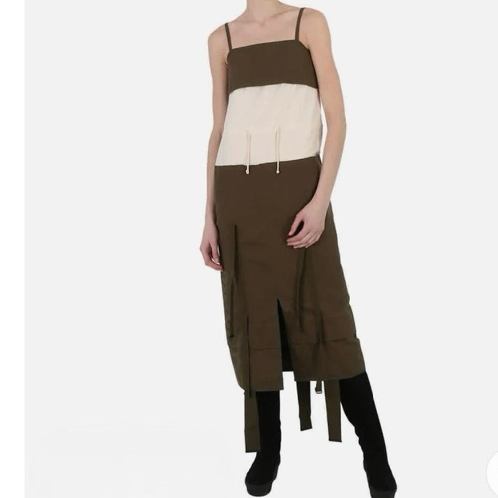 Maison Margiela army green Colorblock  Long Dress Size 42 (M)
